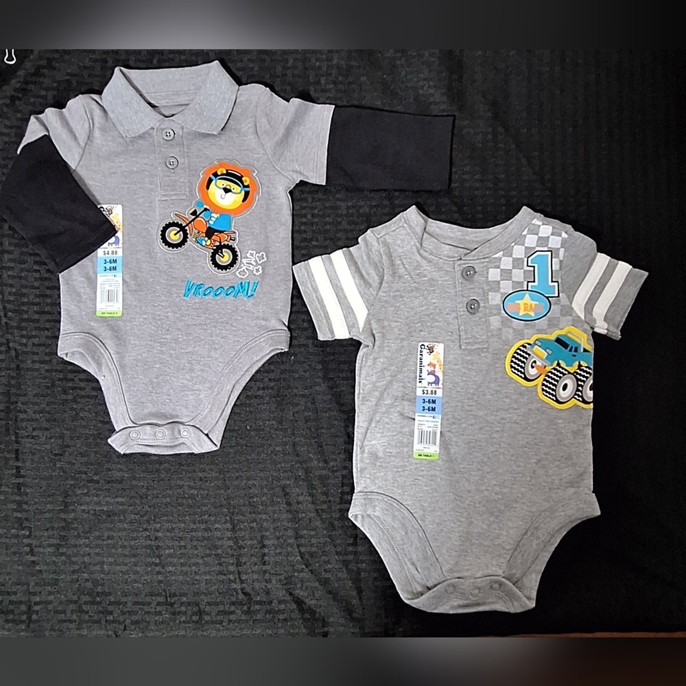2 Garanimals 3/6 Month Onesies